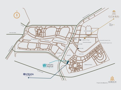 خريطة Citadel Commercial Complex in New Capital City by Sorouh Developments