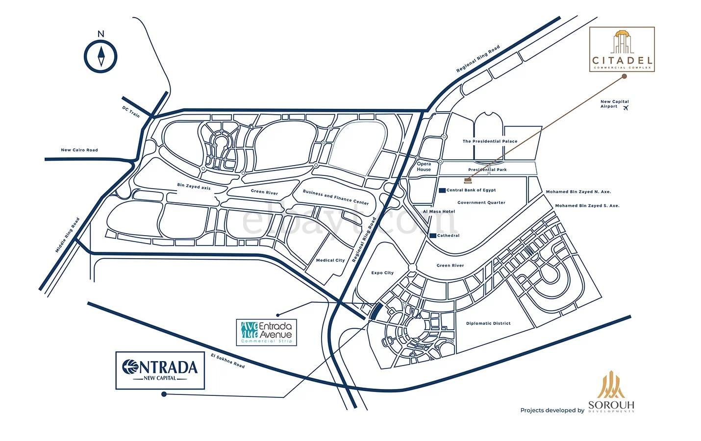 خريطة Entrada Avenue in New Capital City by Sorouh Developments