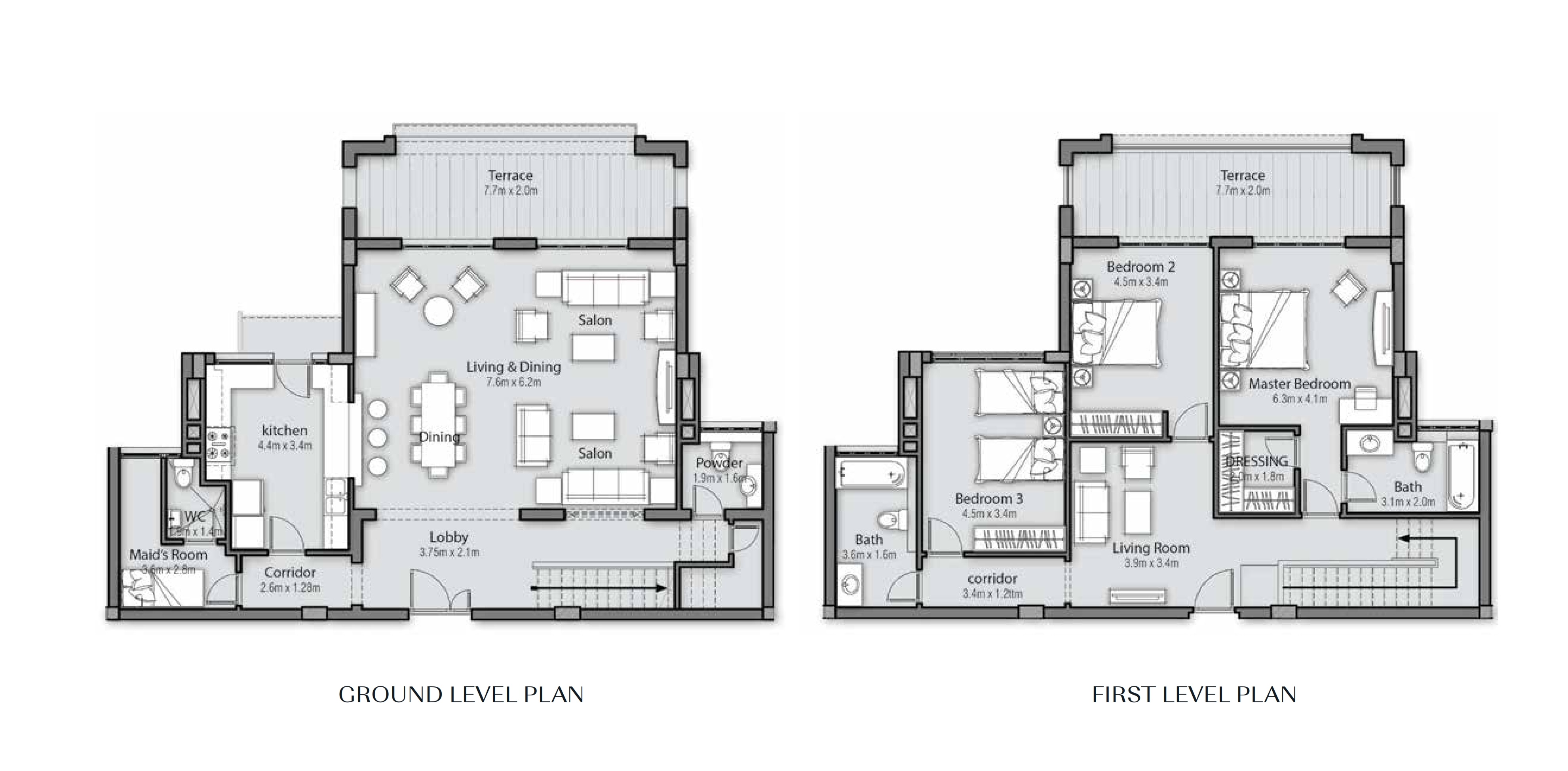 DELUXE -  Type 1 - 3Bedrooms - Ground