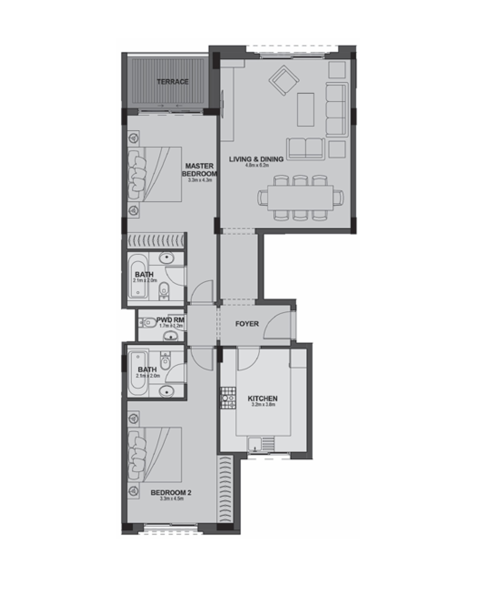 Apartment 205 - Type 3 - 3Bedrooms
