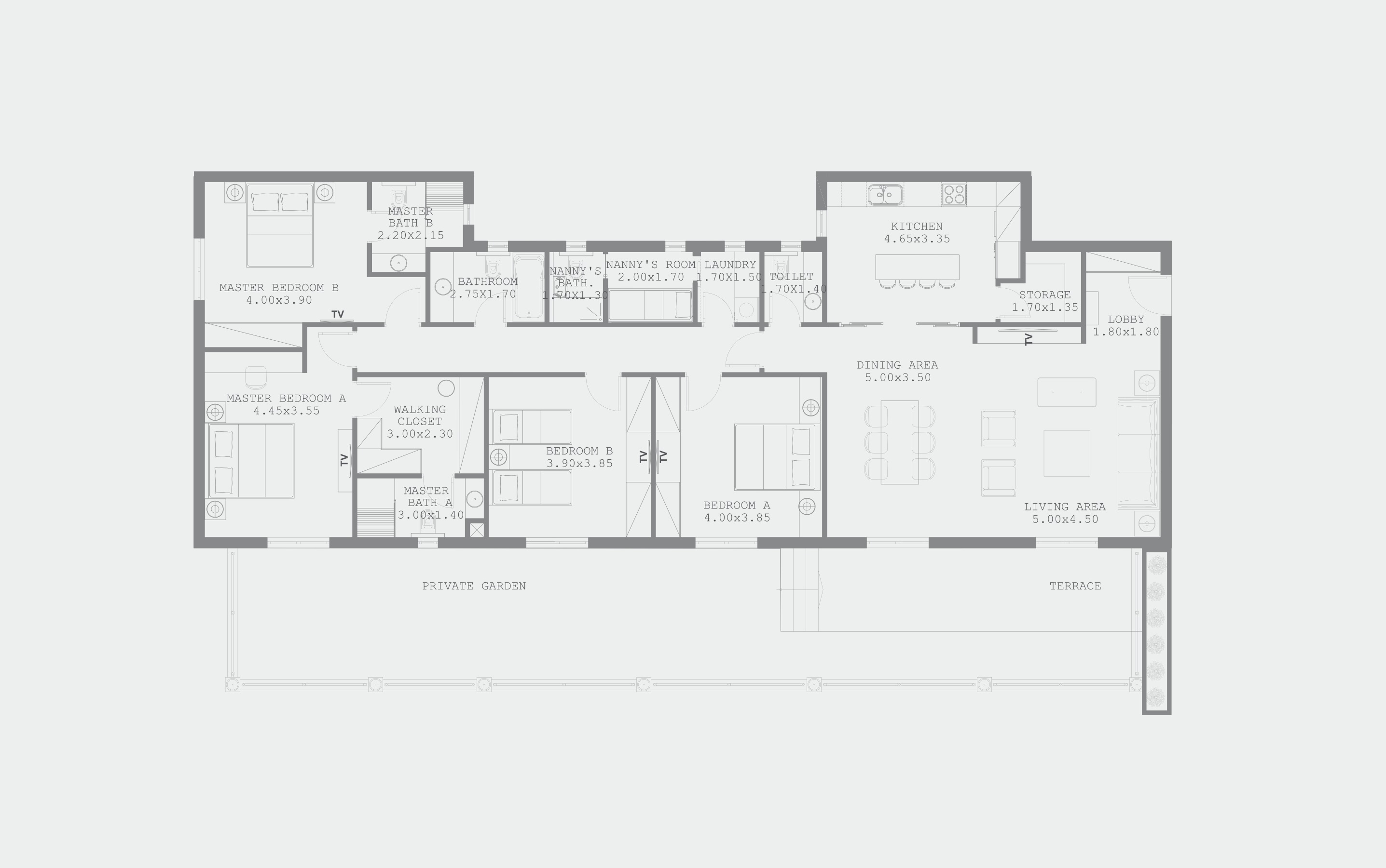 Apartment - 4 Bedrooms + Roof