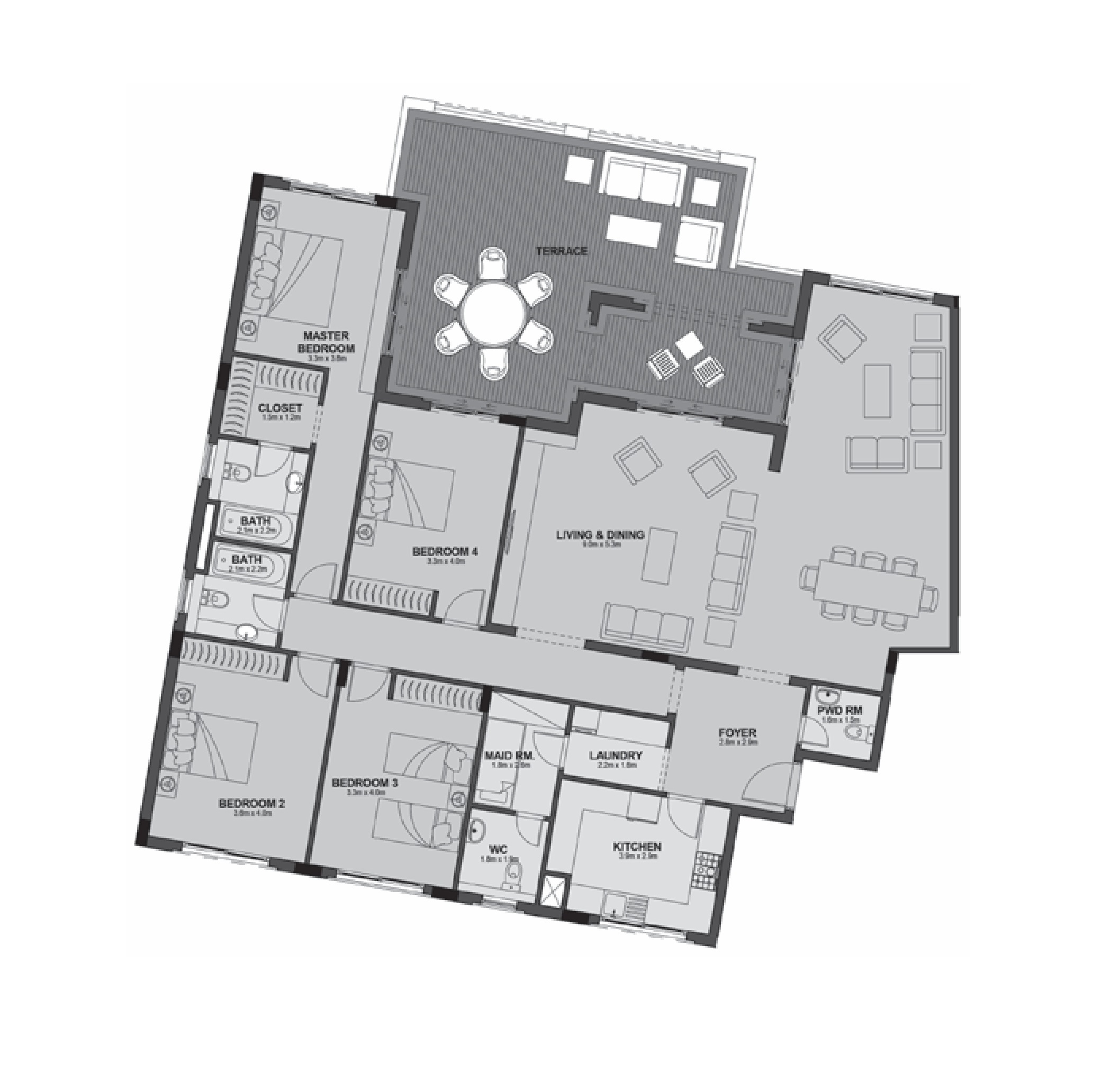 Apartment 301 - Type 3 - 4Bedrooms