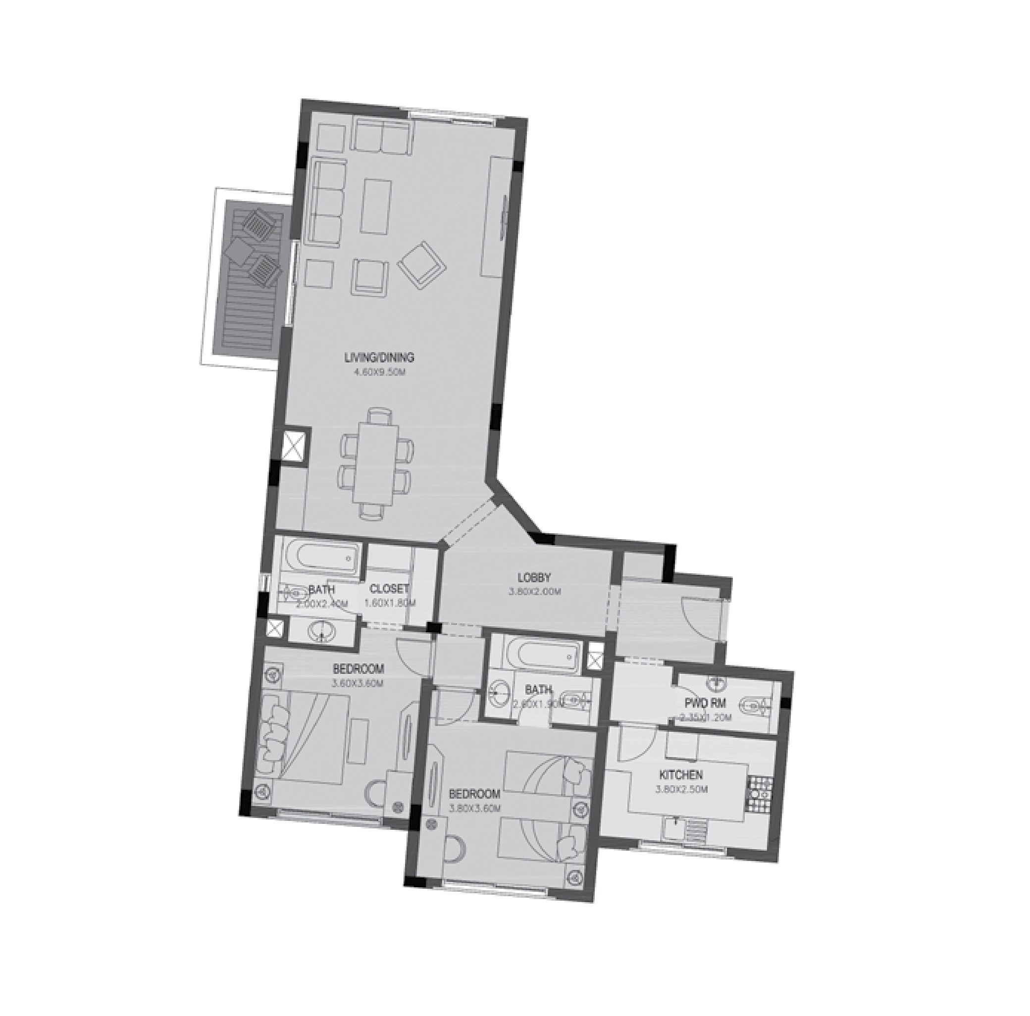 Apartment 201 - Type 2 - 2Bedrooms