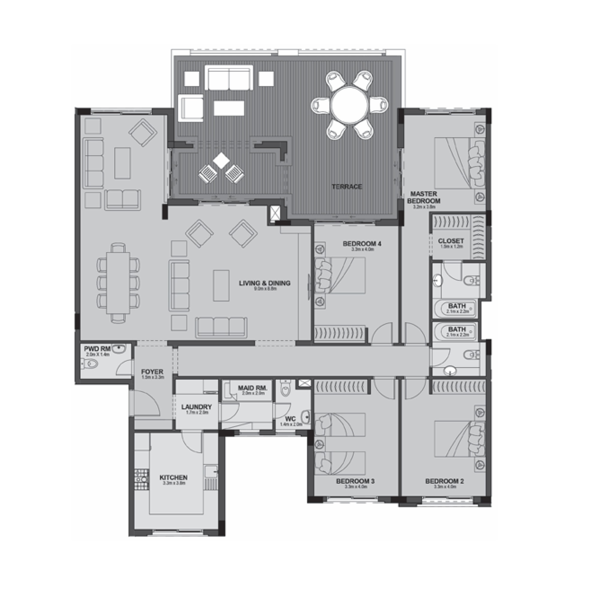 Apartment 302 - Type 3 - 4Bedrooms