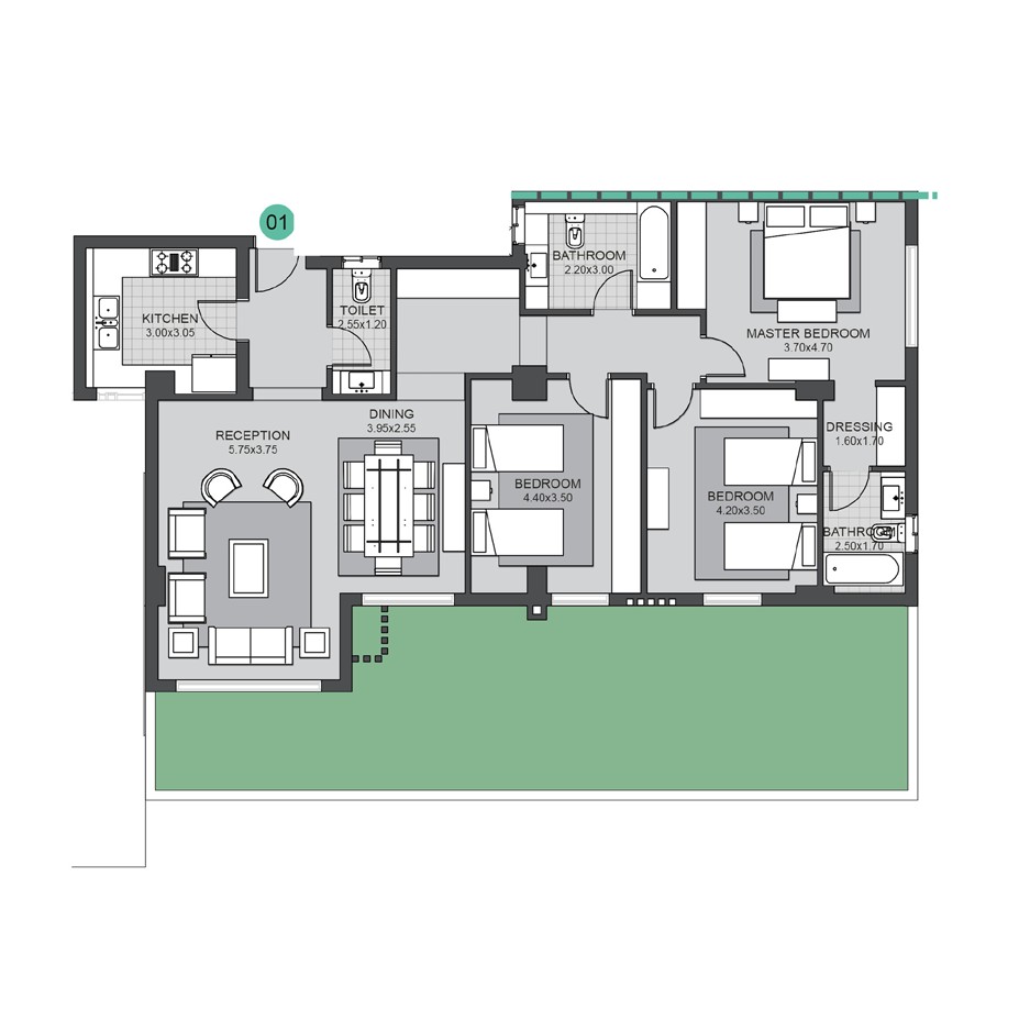 Sky Condos Phase II - Apartment + Garden