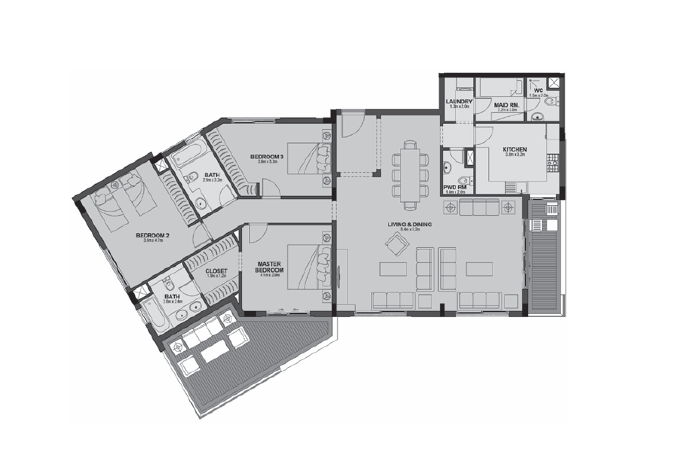 Apartment 205 - Type 1 - 3Bedrooms