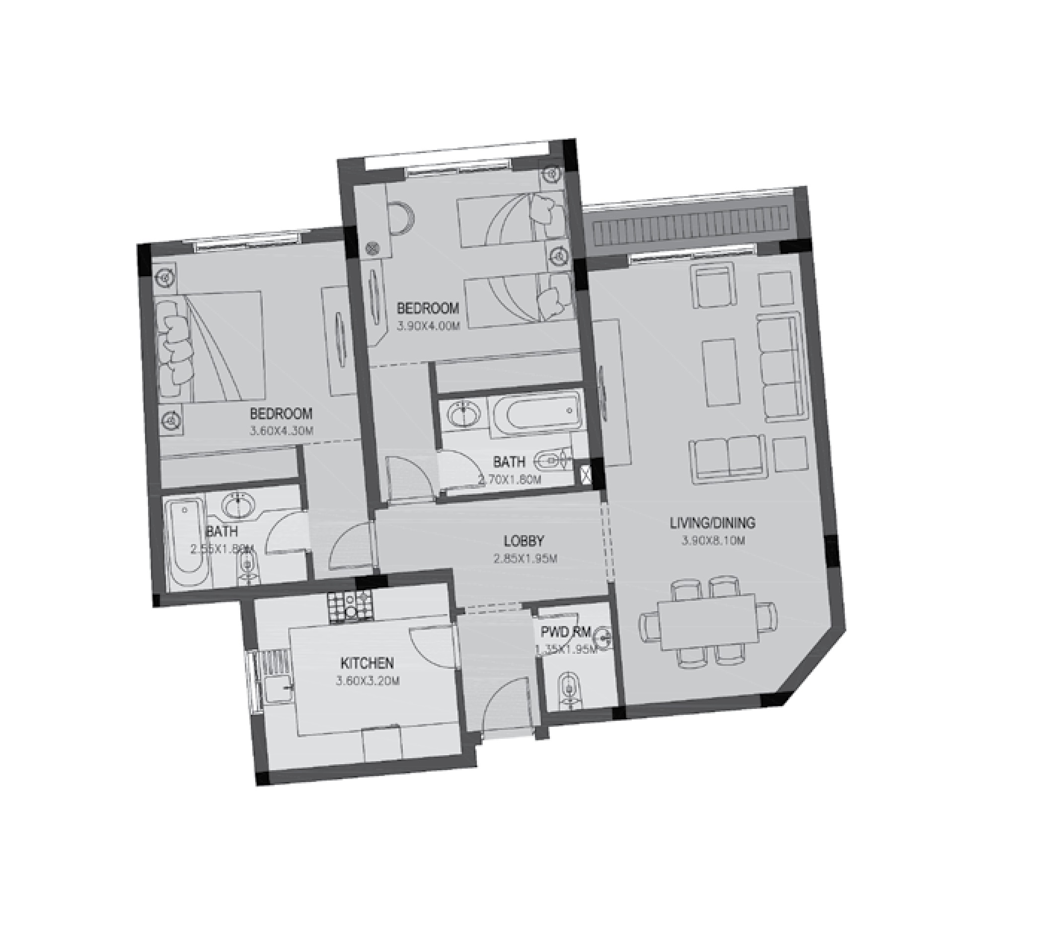 Apartment 207 - Type 2 - 2Bedrooms