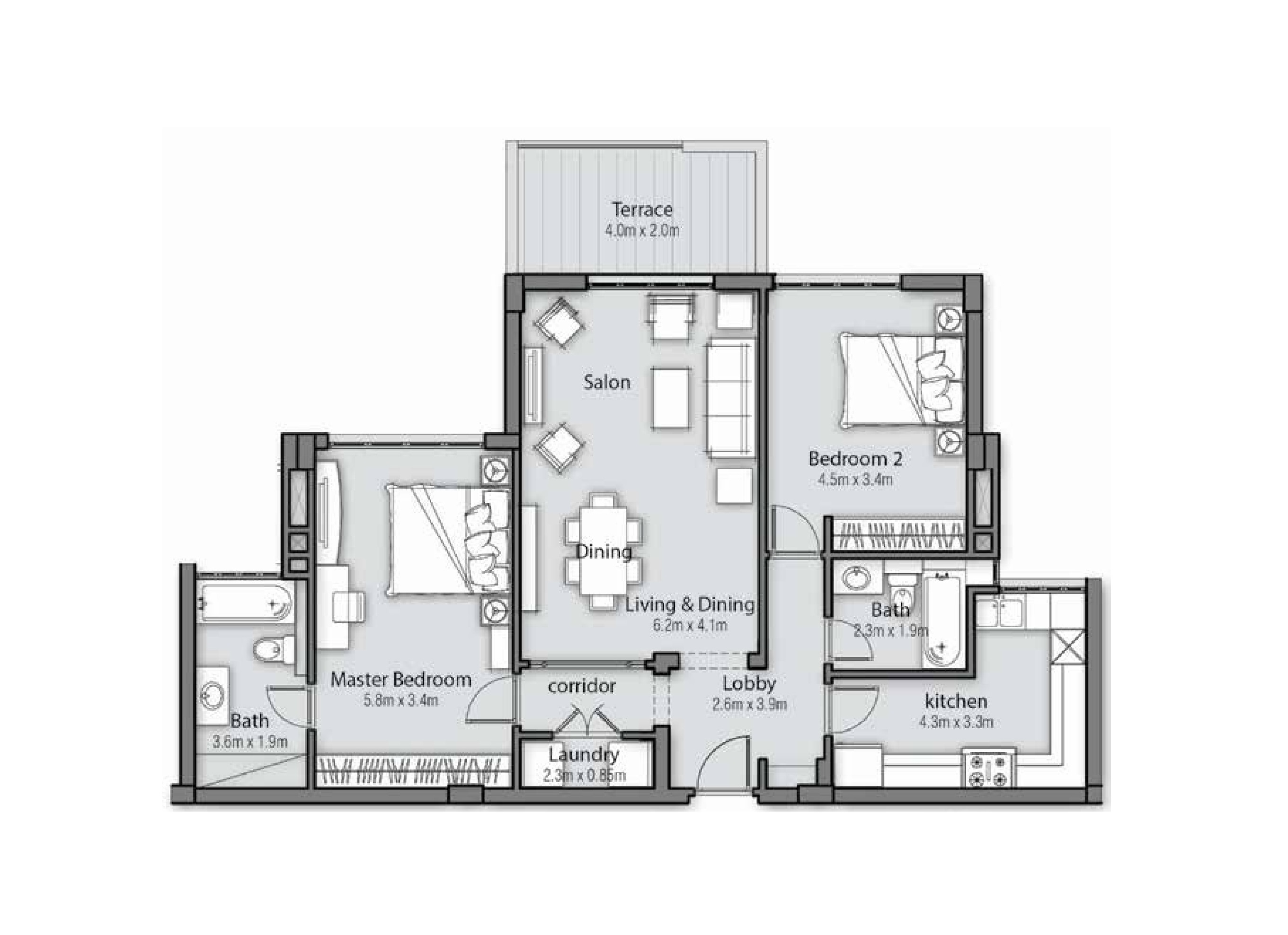 THE FOURTEEN 3 - 2 BEDROOMS