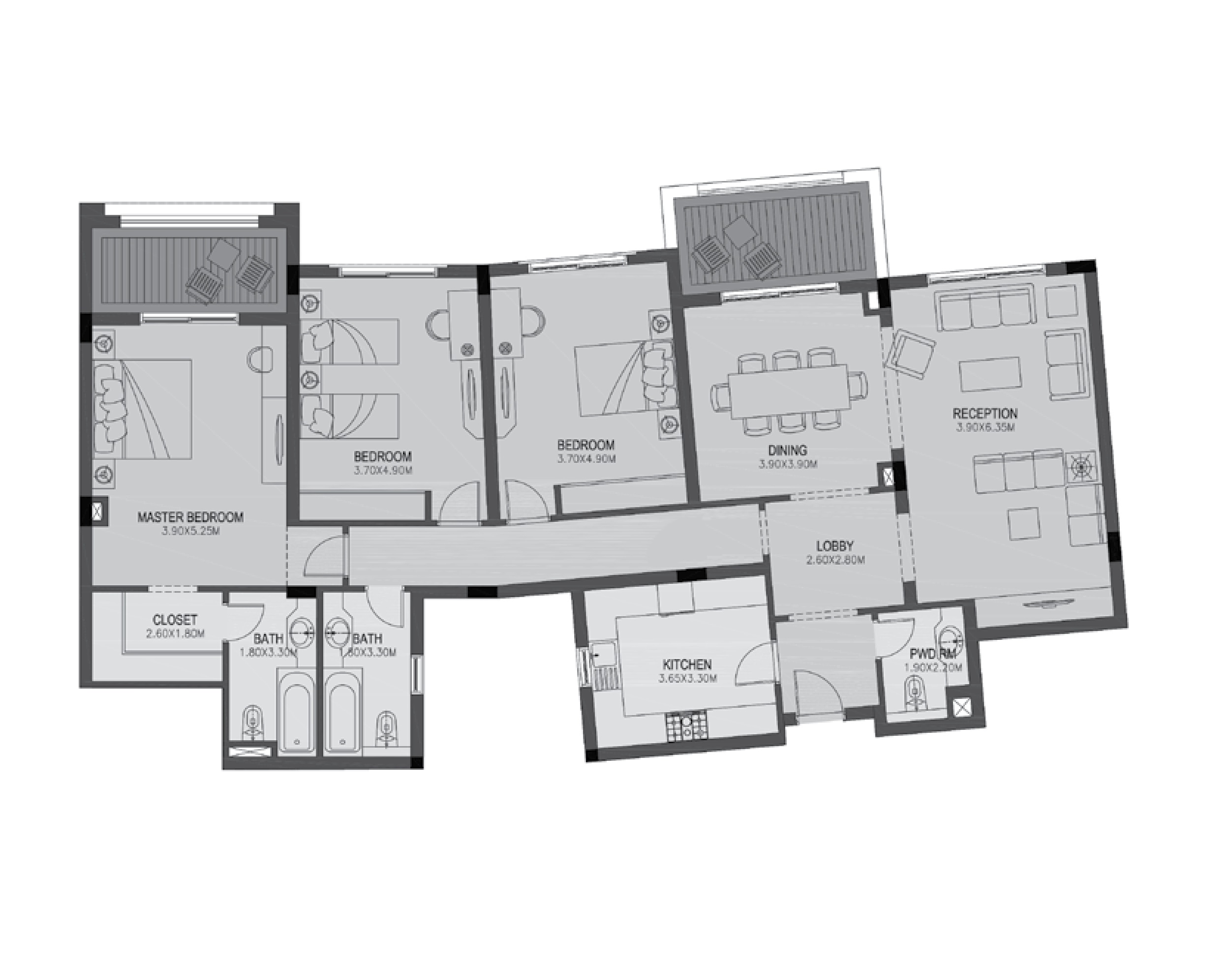 Apartment 305 - Type 2 - 3Bedrooms