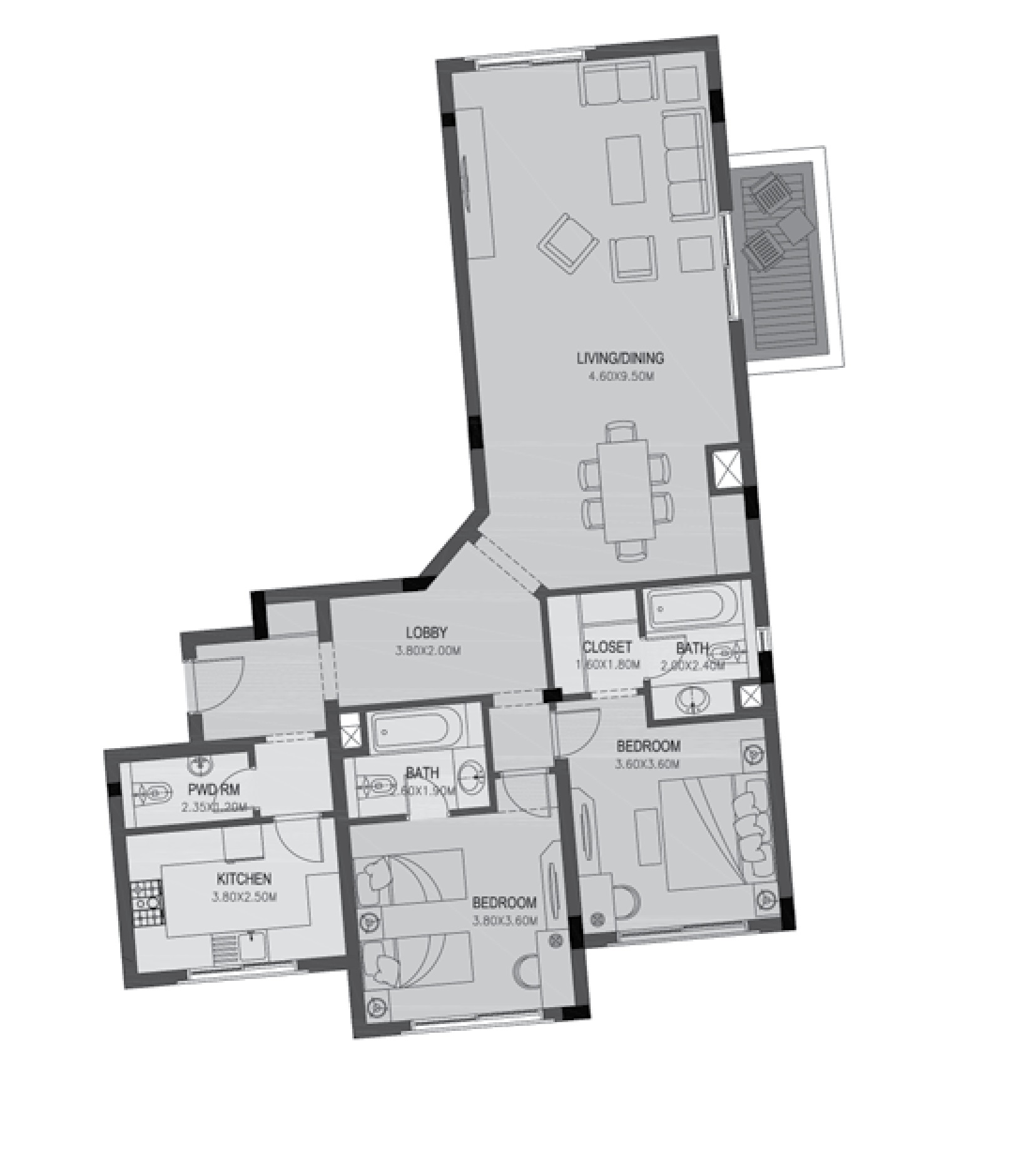 Apartment 208 - Type 2 - 2Bedrooms