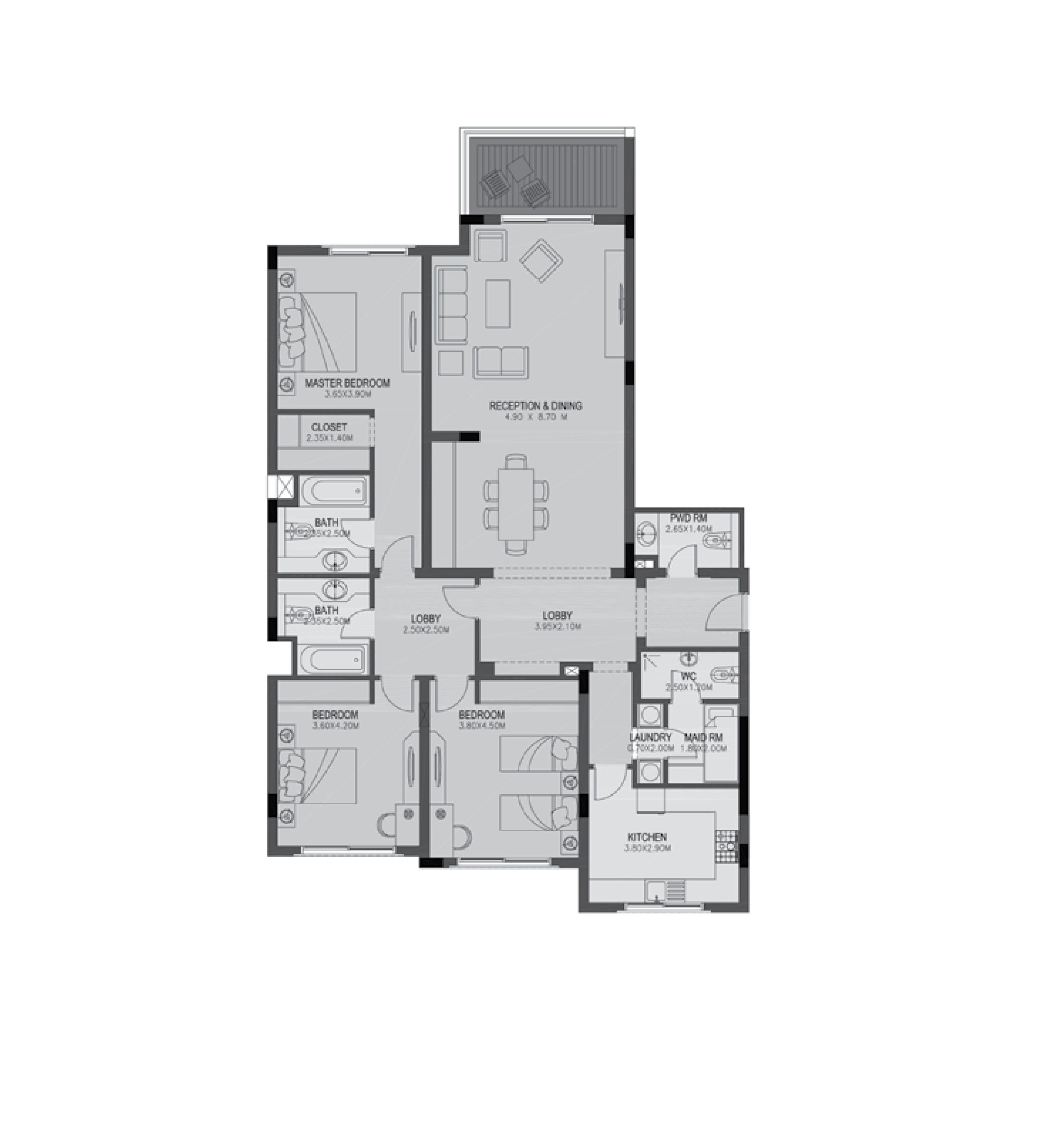 Apartment 403 - Type 2 - 3Bedrooms