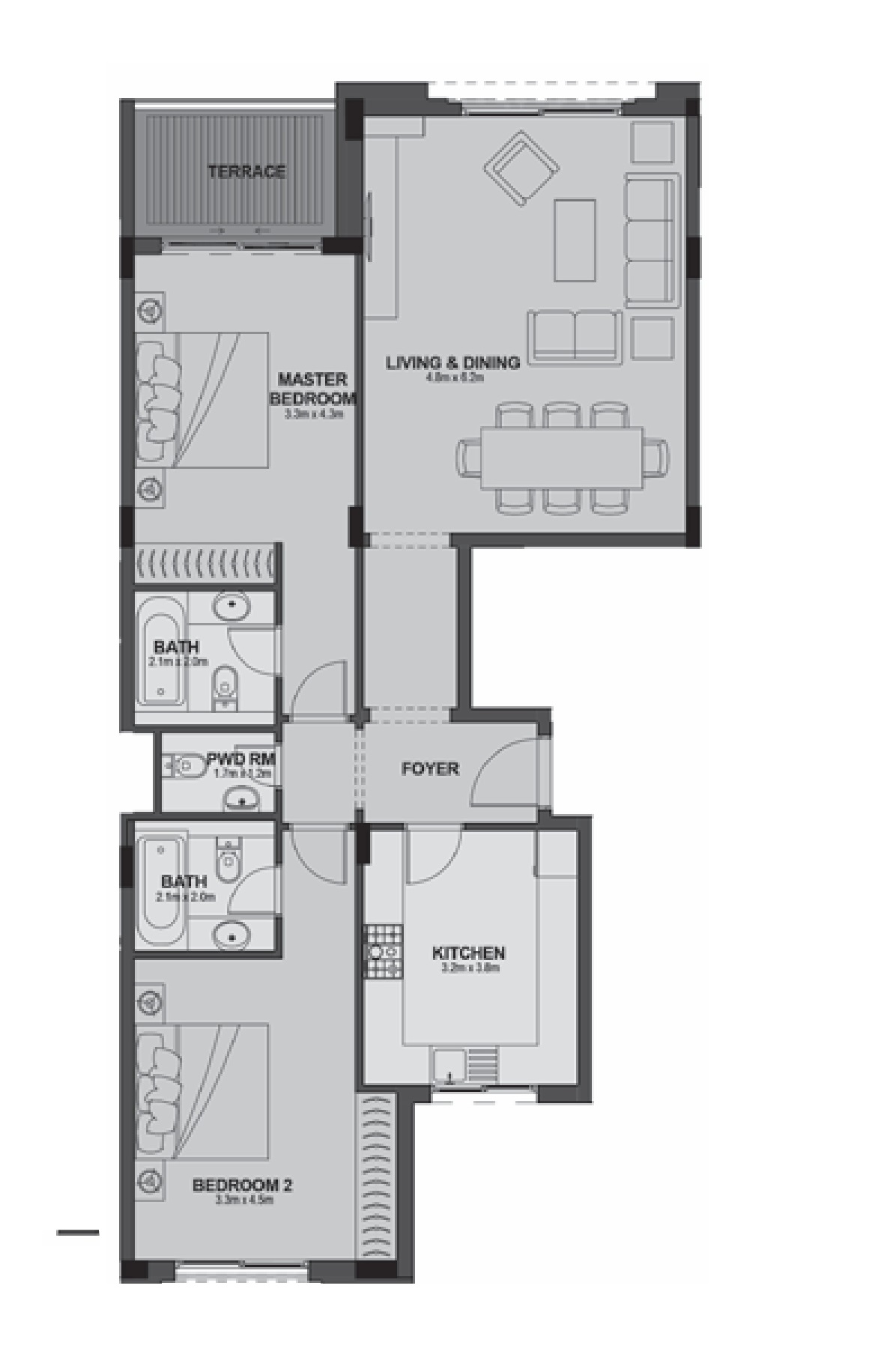Apartment 204 - Type 3 - 2Bedrooms