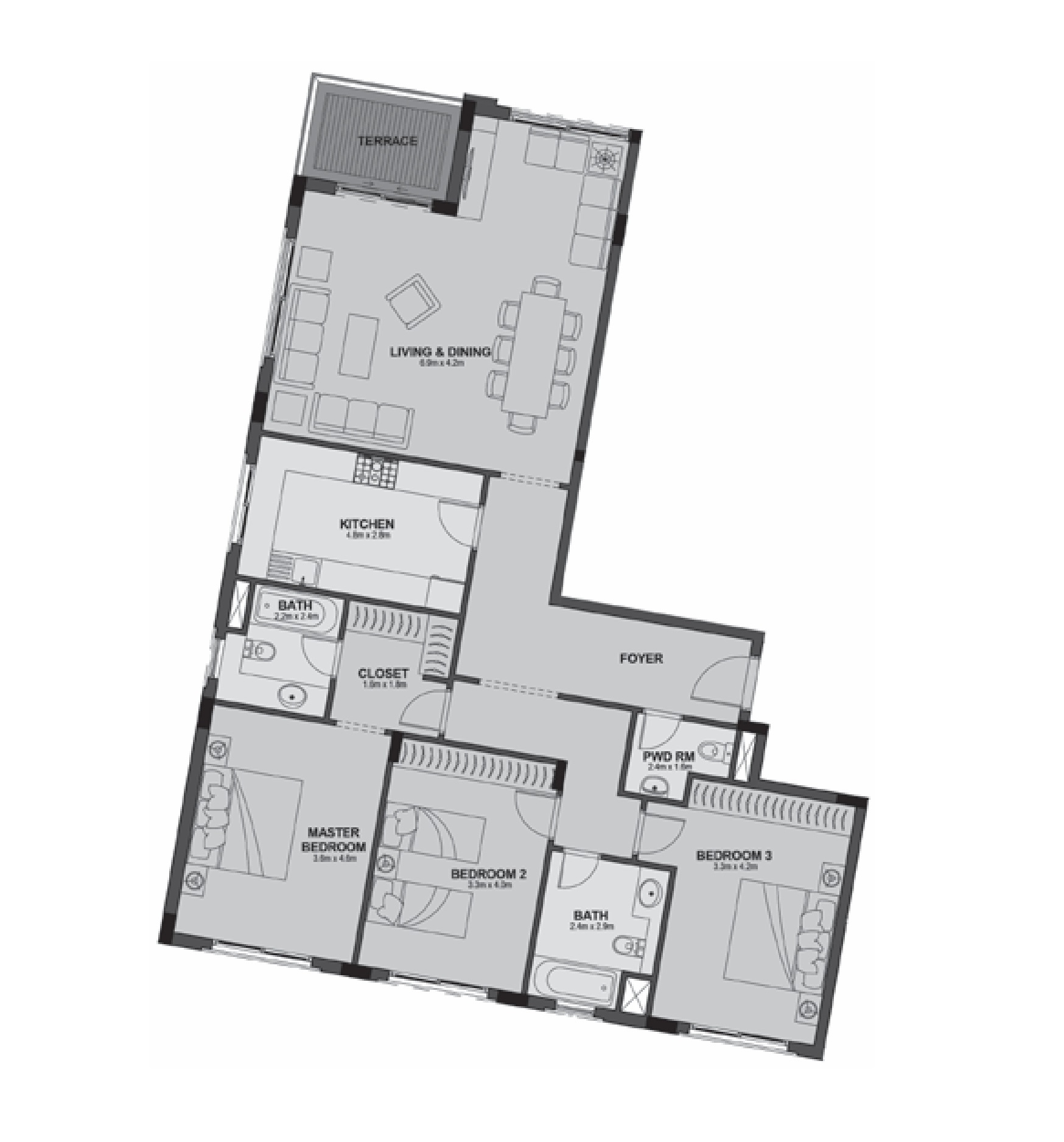 Apartment 201 - Type 3 - 3Bedrooms