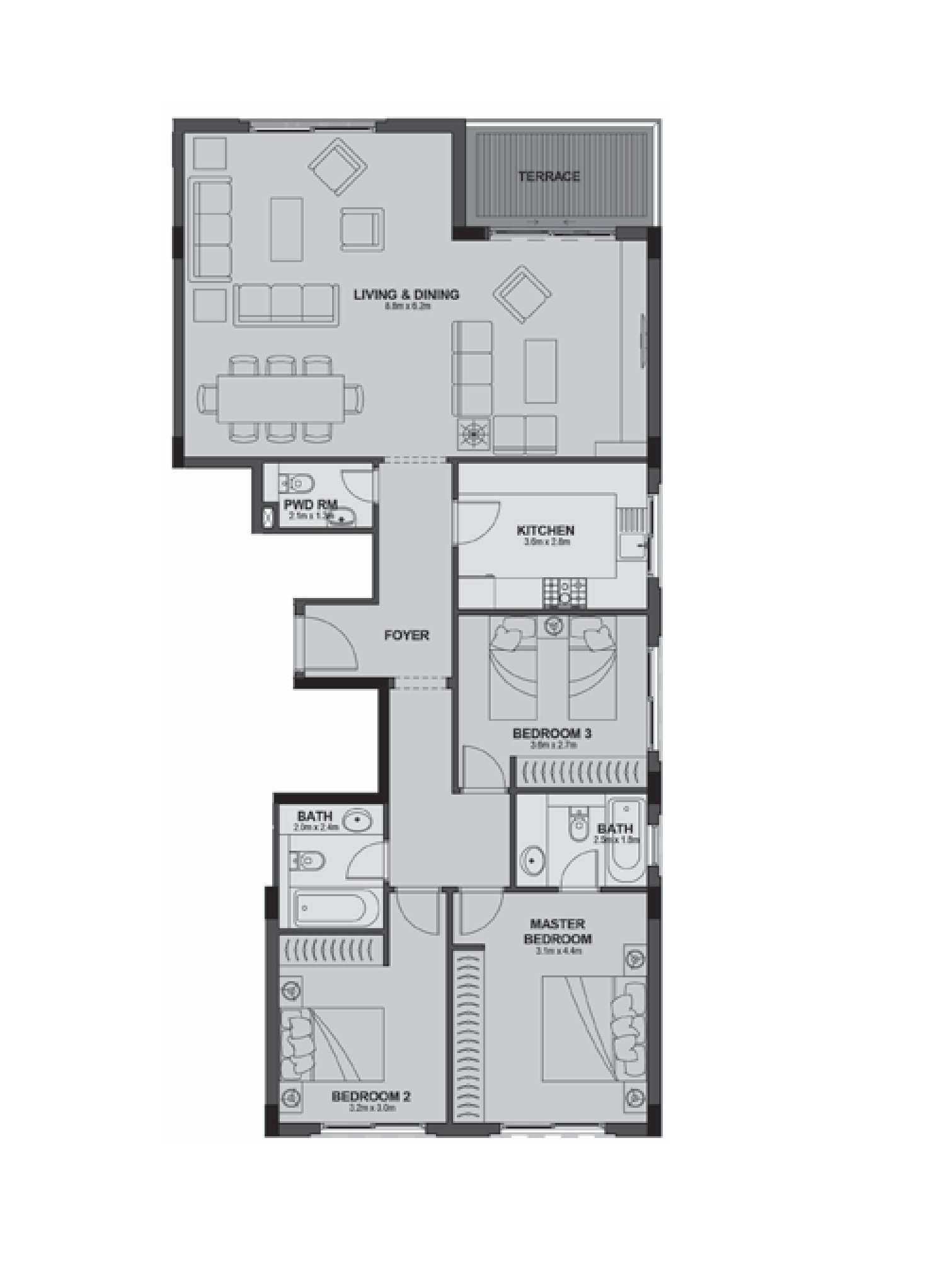Apartment 304 - Type 3 - 3Bedrooms