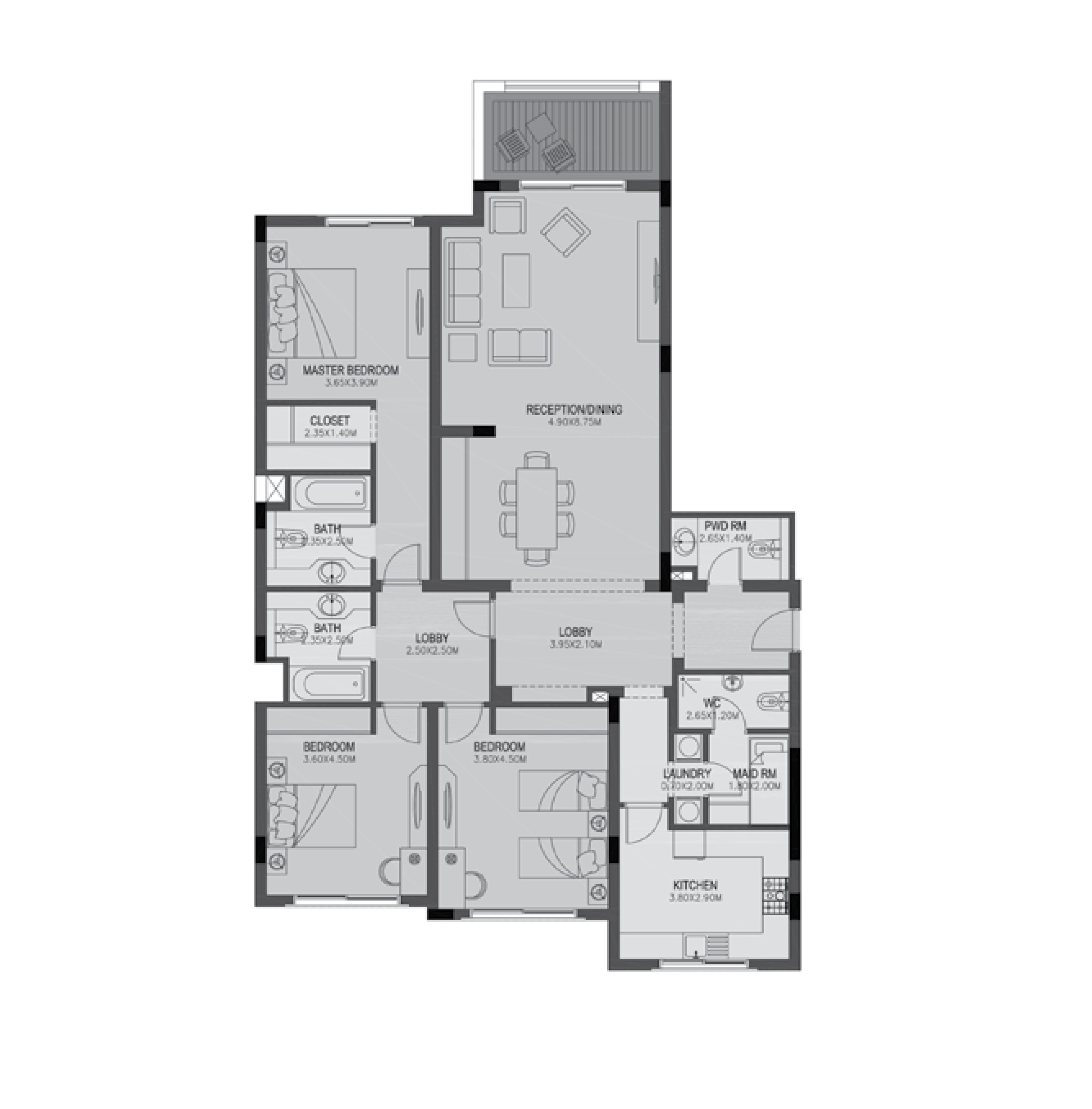 Apartment 304 - Type 2 - 3Bedrooms