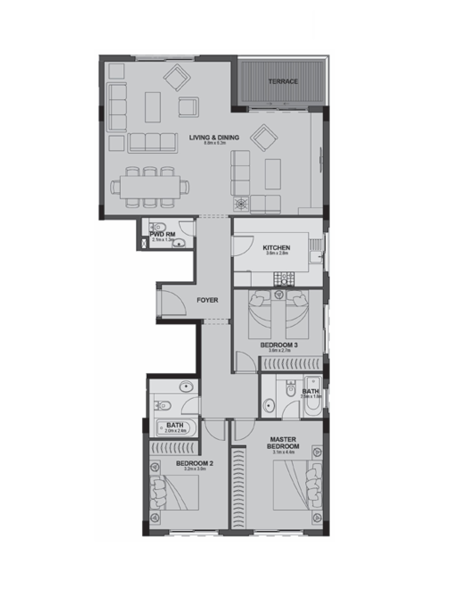 Apartment 404 - Type 3 - 3Bedrooms